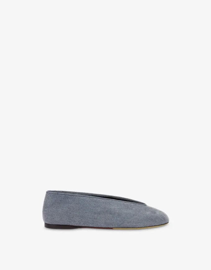 Flockade denimballerinaskor