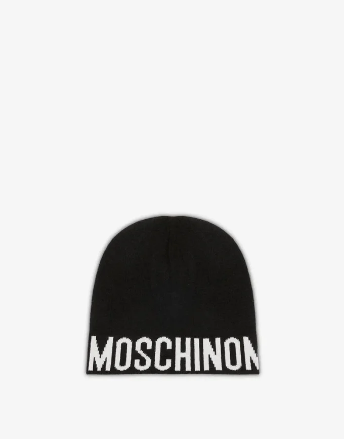 Hatt i ullblandning med logotyp.