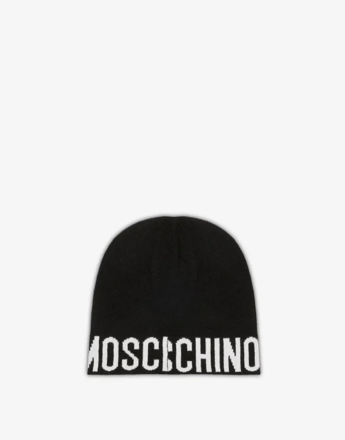 Hatt i ullblandning med logotyp.