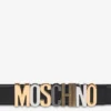Kalvskinnsbälte med blandad Lettering-logotyp
