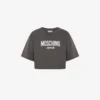 Kort T-shirt i tryckt bomullsjersey