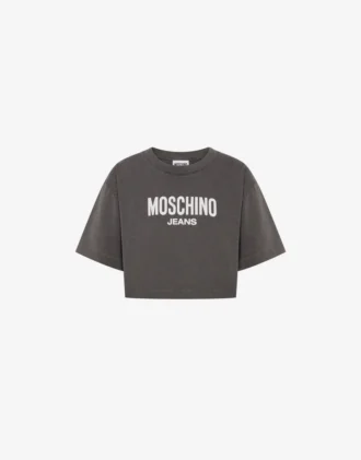 Kort T-shirt i tryckt bomullsjersey Kort T-shirt i tryckt bomullsjersey