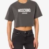 Kort T-shirt i tryckt bomullsjersey