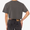 Kort T-shirt i tryckt bomullsjersey