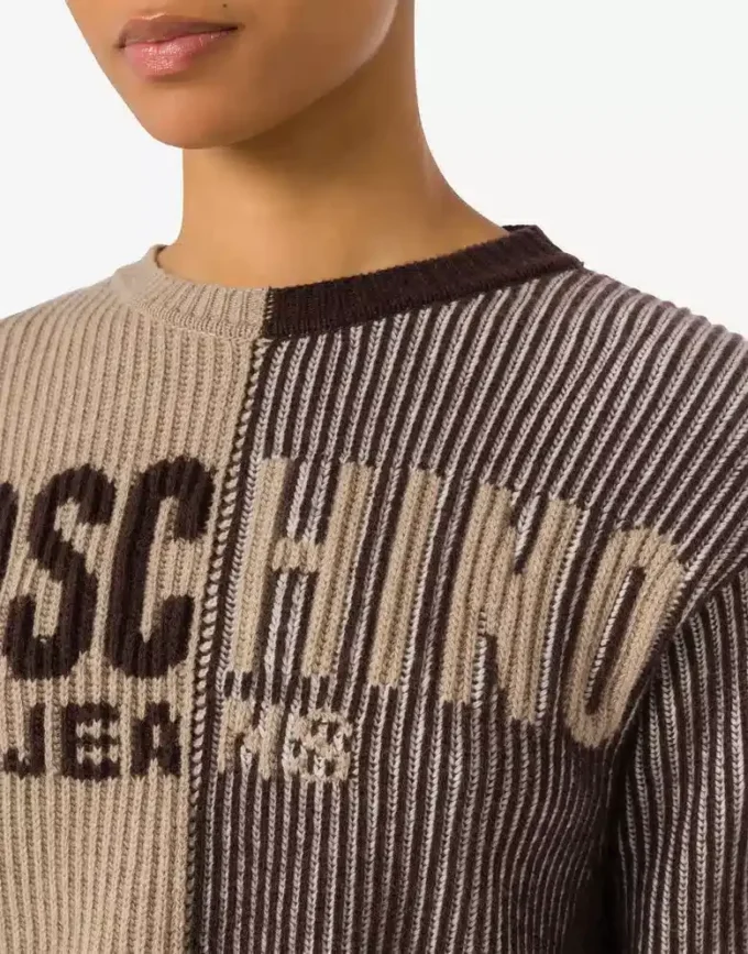 Kort tröja i intarsia-ullblandning