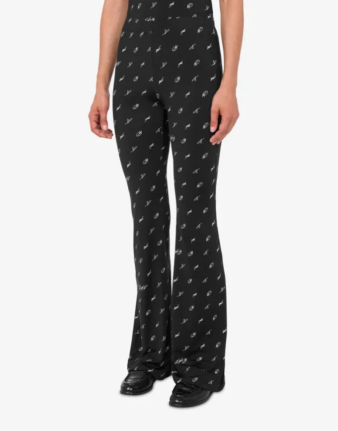 Leggings i tryckt teknisk jersey