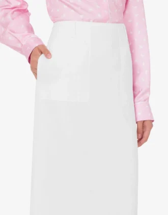 Linneblendskjol i garnfärgat tyg