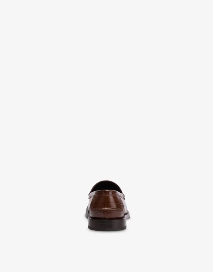 Loafers i kalvskinn med kokosmönster Loafers i kalvskinn med kokosmönster