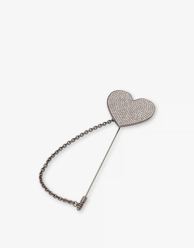Metallbrosch med strass