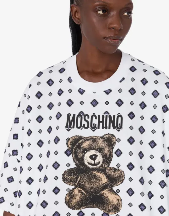 Moschino Teddy Bear klänning i ekologisk bomullsjersey