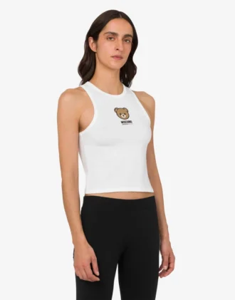 Moschino Teddy Bear stretch-jersey-top i bomull Moschino Teddy Bear stretch-jersey-top i bomull