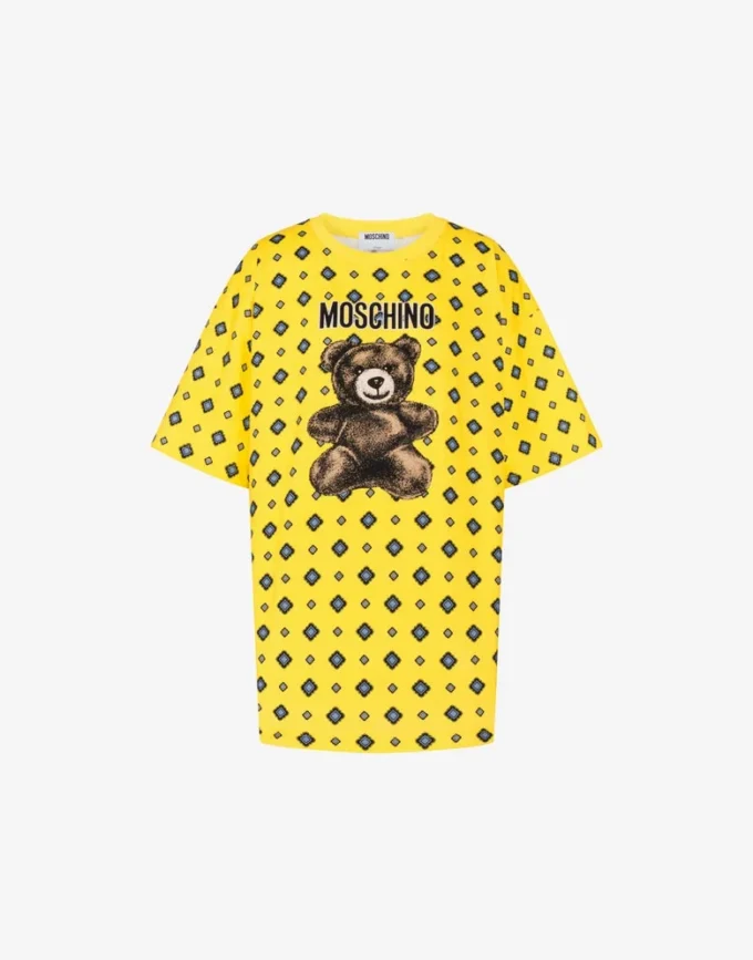 Moschino Teddy Bear T-shirt i ekologisk bomullsjersey