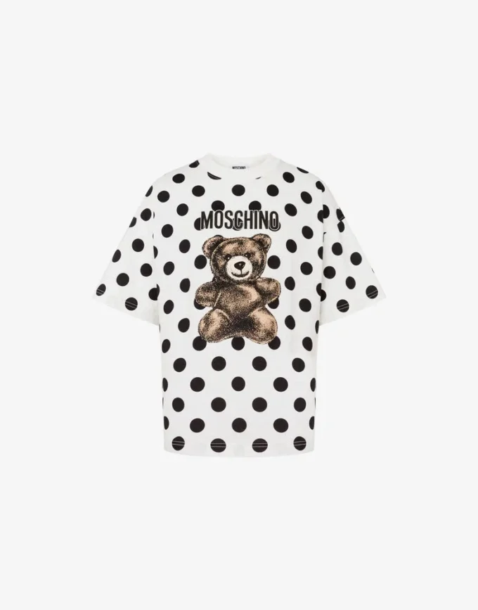 Moschino Teddy Bear-tryckt T-shirt i ekologisk bomullsjersey