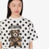 Moschino Teddy Bear-tryckt T-shirt i ekologisk bomullsjersey