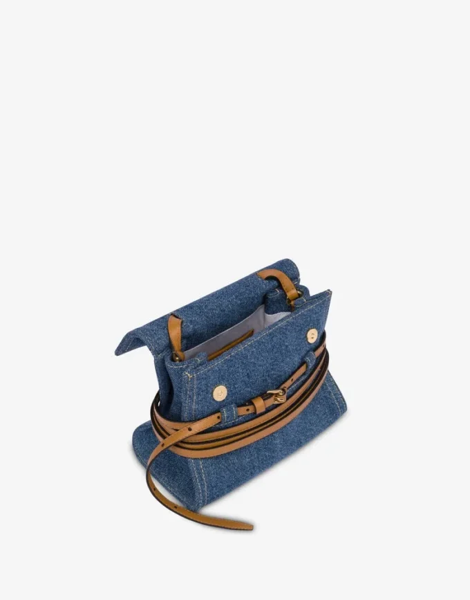 Moschino Tie Me-väska i denim