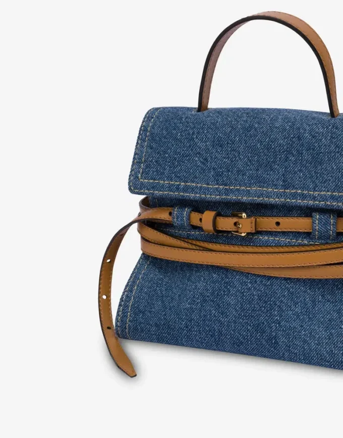 Moschino Tie Me-väska i denim