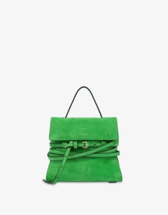 Moschino Tie Me-väska i mocka, liten