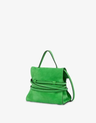 Moschino Tie Me-väska i mocka, liten