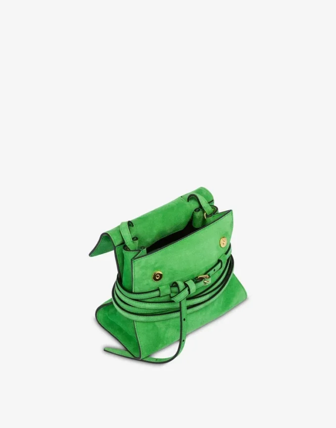 Moschino Tie Me-väska i mocka, liten Moschino Tie Me-väska i mocka, liten