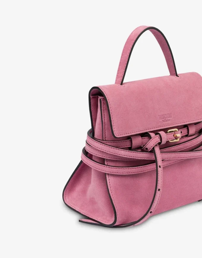 Moschino Tie Me-väska i mocka, liten Moschino Tie Me-väska i mocka, liten