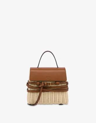 Moschino Tie Me-väska i rotting, liten