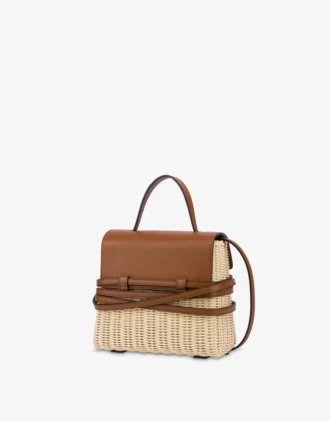 Moschino Tie Me-väska i rotting, liten