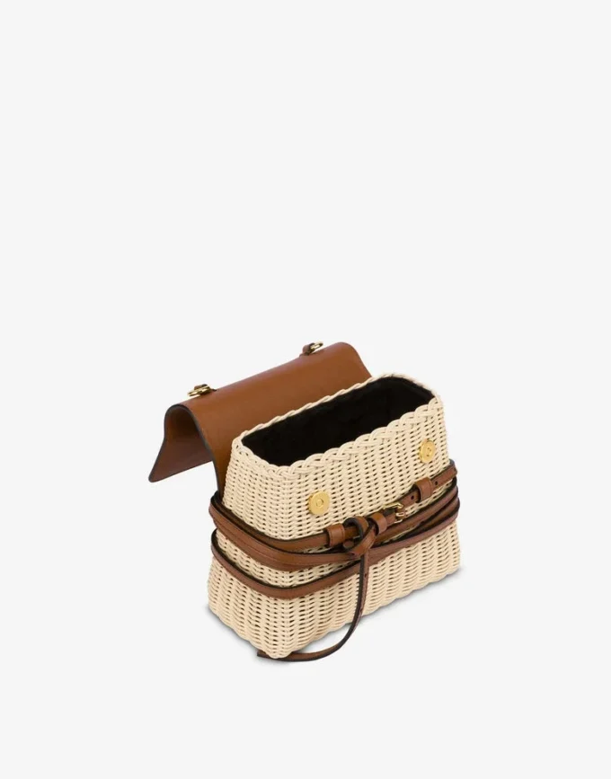 Moschino Tie Me-väska i rotting, liten Moschino Tie Me-väska i rotting, liten