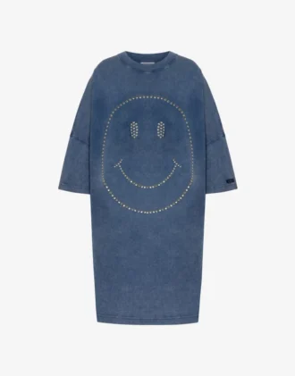 Oversize-klänning i tung bomull Smiley®