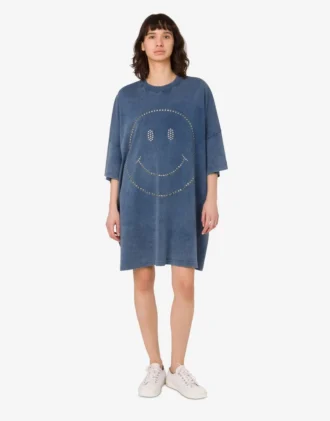 Oversize-klänning i tung bomull Smiley®