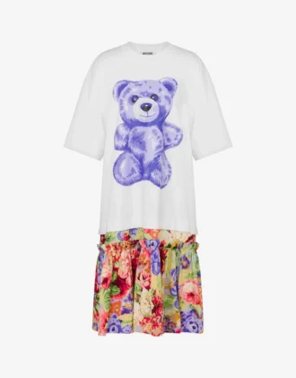Oversized bomullsklänning Moschino Teddy Bear