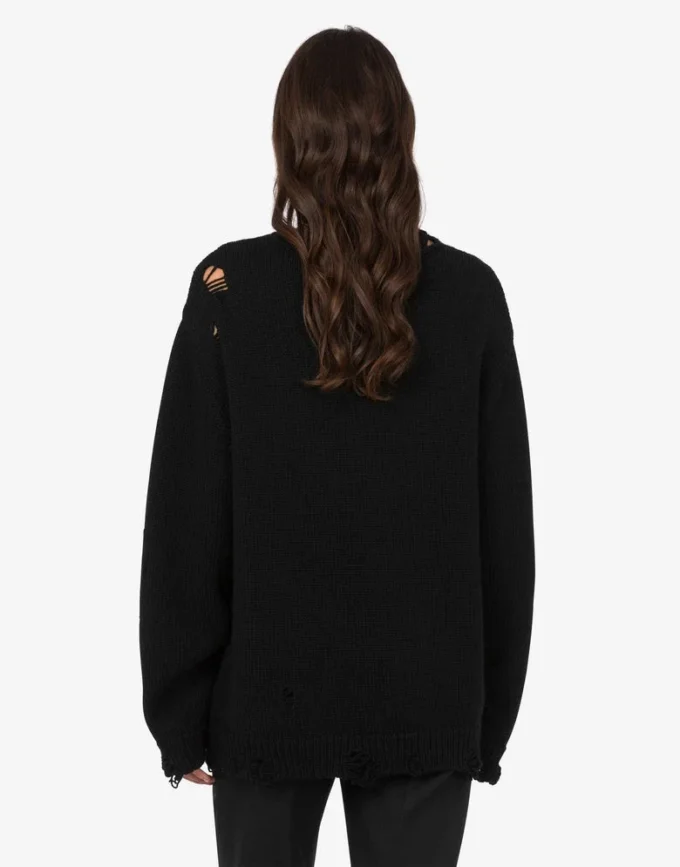 Oversized tröja i skulpterad ull