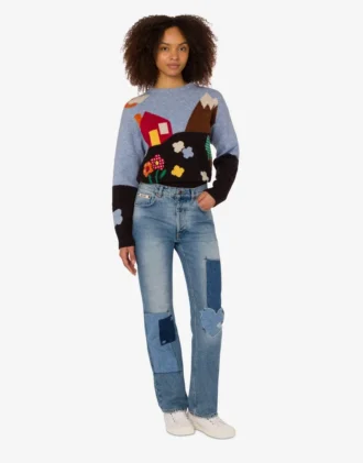 Patchwork-jeansbyxor