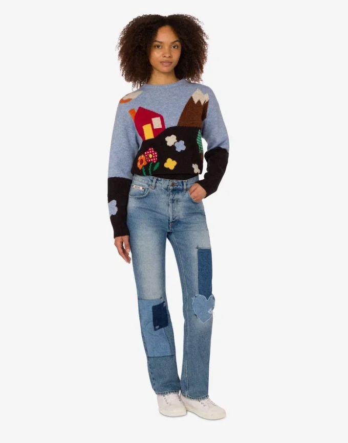 Patchwork-jeansbyxor Patchwork-jeansbyxor