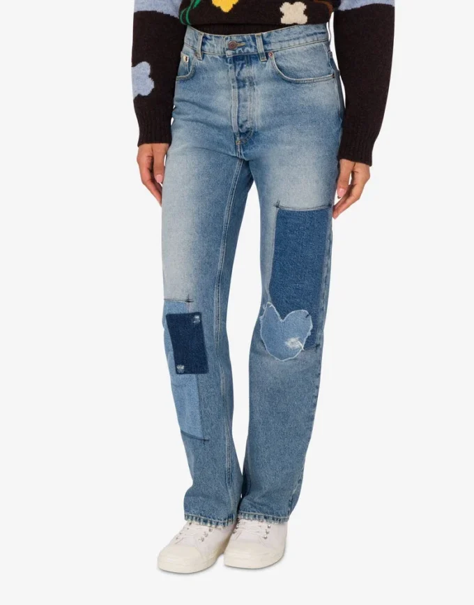 Patchwork-jeansbyxor Patchwork-jeansbyxor