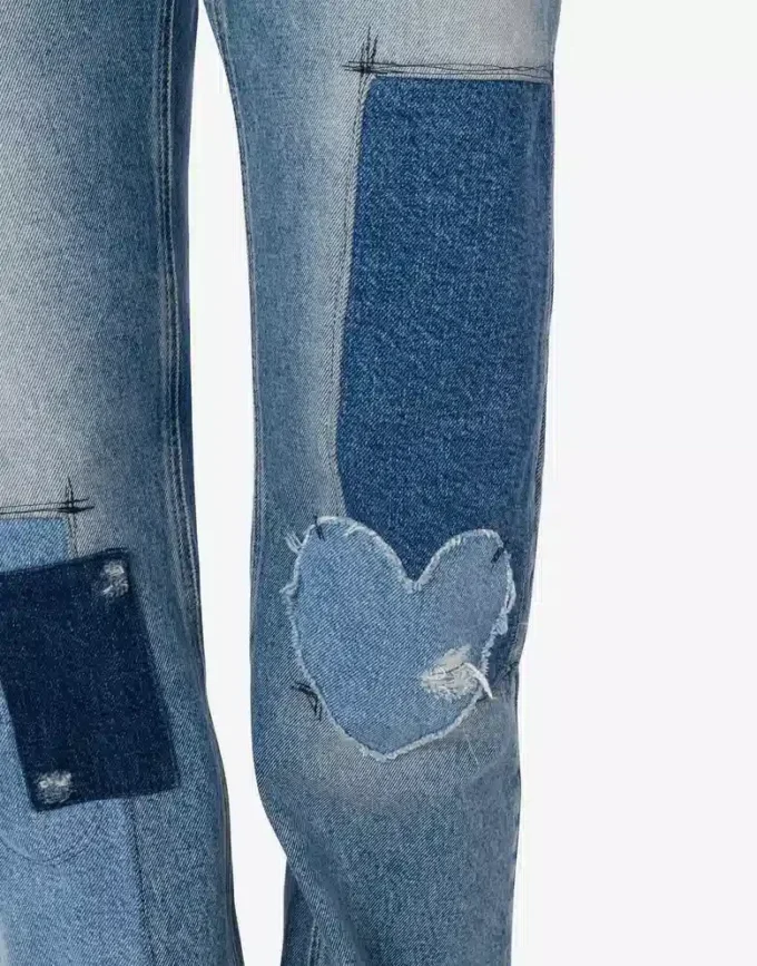 Patchwork-jeansbyxor Patchwork-jeansbyxor