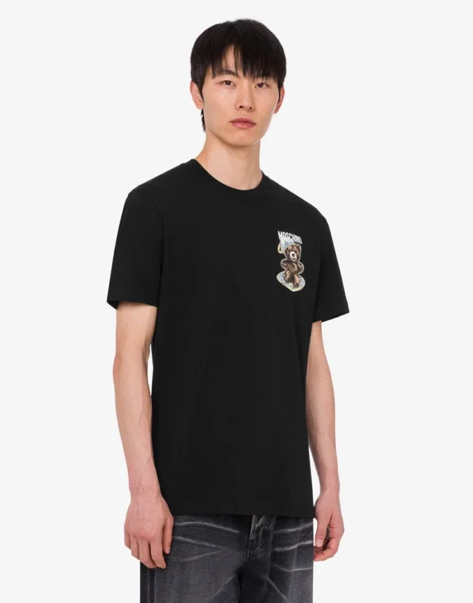 Pikétröja i ekologisk bomull Moschino Teddy Bear