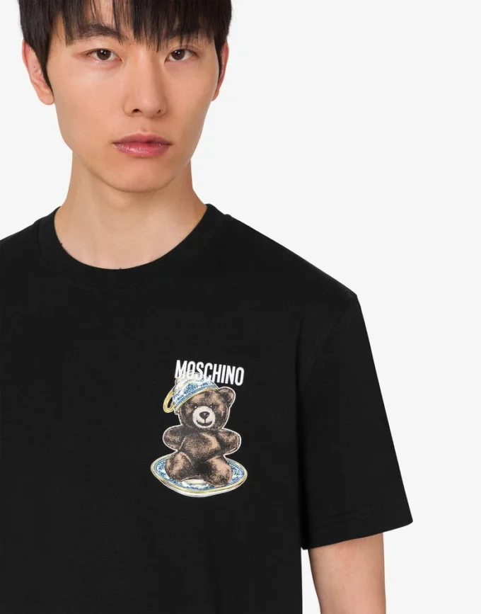 Pikétröja i ekologisk bomull Moschino Teddy Bear