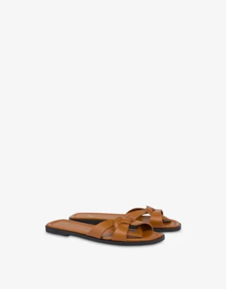 Platta sandaler i kalvskinn Filled Heart