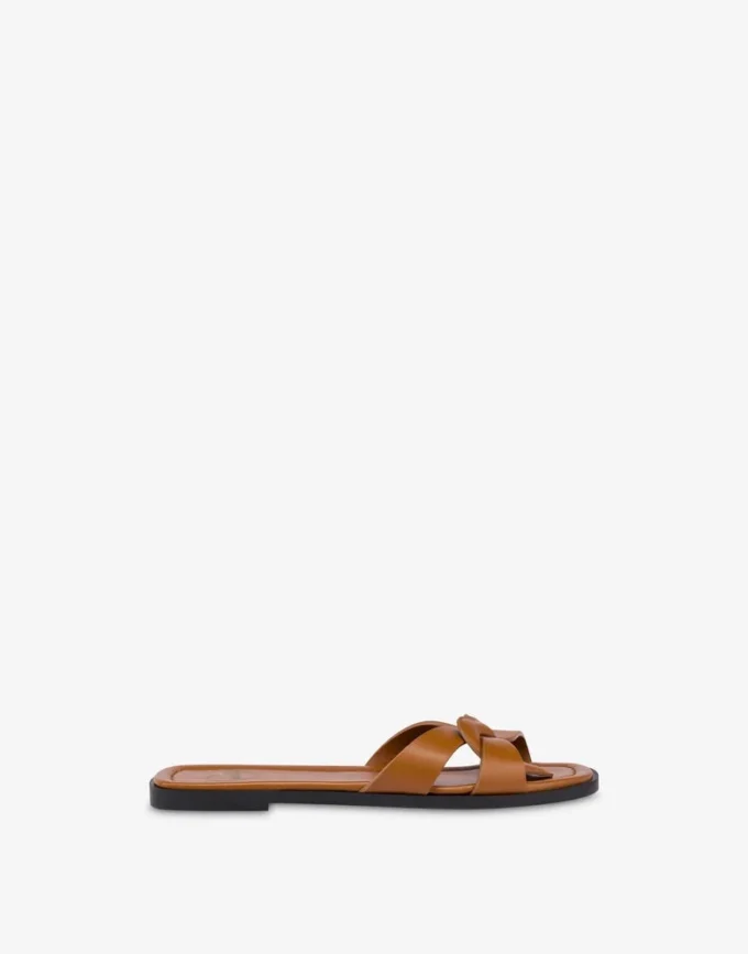 Platta sandaler i kalvskinn Filled Heart