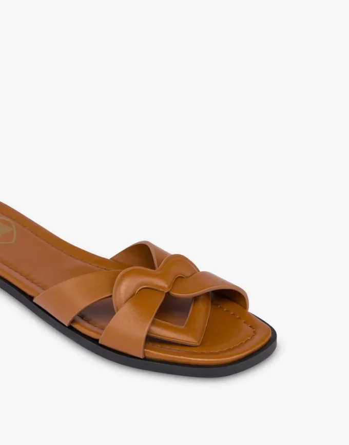 Platta sandaler i kalvskinn Filled Heart