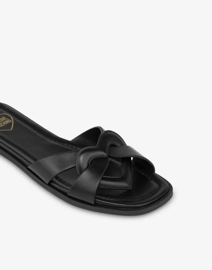 Platta sandaler i kalvskinn Filled Heart