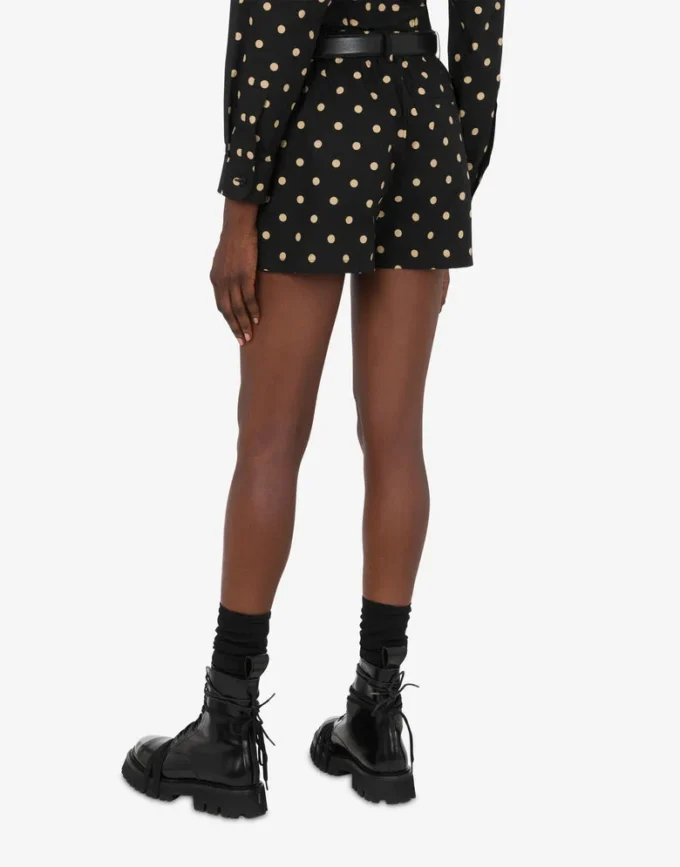 Polka Dots-mönstrade shorts i bomullspoplin