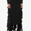 Polka Dots Wool Blend Diagonal Skirt