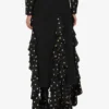 Polka Dots Wool Blend Diagonal Skirt