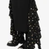 Polka Dots Wool Blend Diagonal Skirt