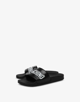 Pooltofflor i gummi med logotyp