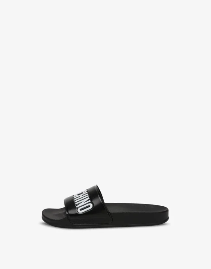 Pooltofflor i gummi med logotyp