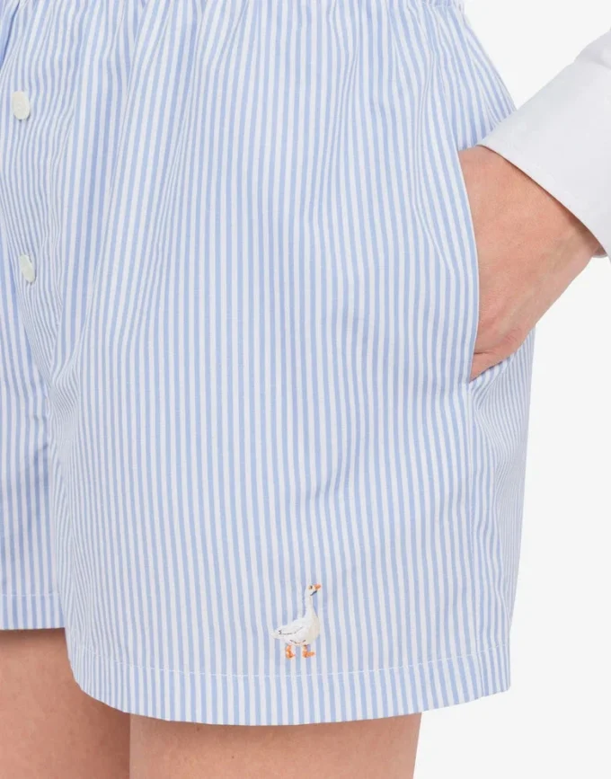 Randiga poplinshorts Gåsbrodyr