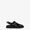 Sandaler i borstat kalvskinn