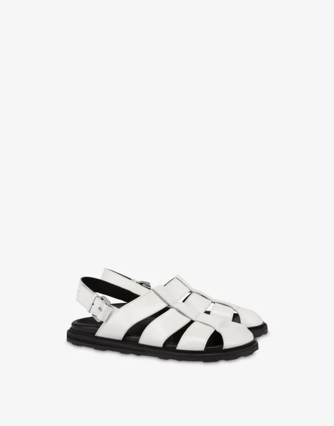 Sandaler i borstat kalvskinn Sportiga
